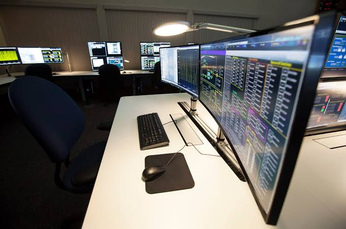 Remote monitoring desk with live operational and security data