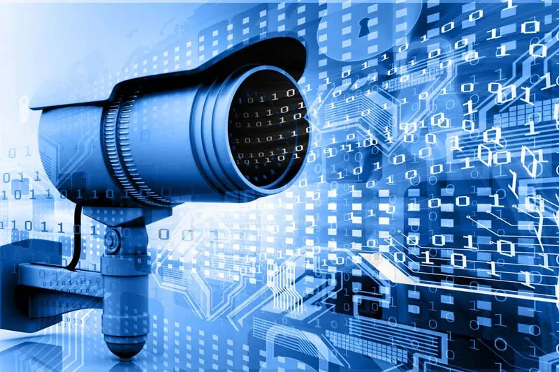 Security camera transmitting footage to a digital cloud-recording system